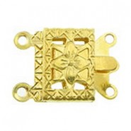 Metal Box clasp ± 20x10mm 2-strands Gold